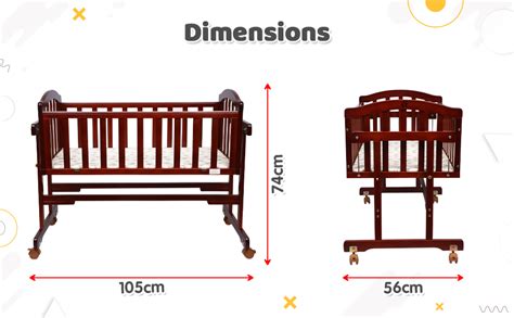 1ST STEP Wooden Cradle with Detachable Mosquito Net, Swing with Swing ...
