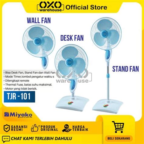 Jual KIPAS ANGIN 16" MIYAKO WALL DESK STAND FAN TJR101 DINDING MEJA ...