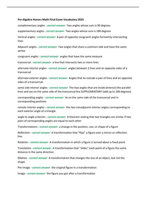 Pre-Algebra Math Final 的图像结果