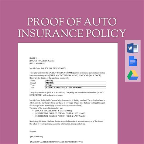 Image result for Auto Insurance Policy Example