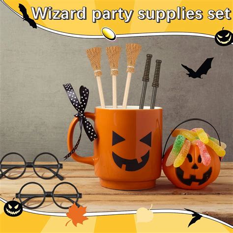 Buy Witch Broom Pencil and Wands Pencils and Glasses with Round Frame ...