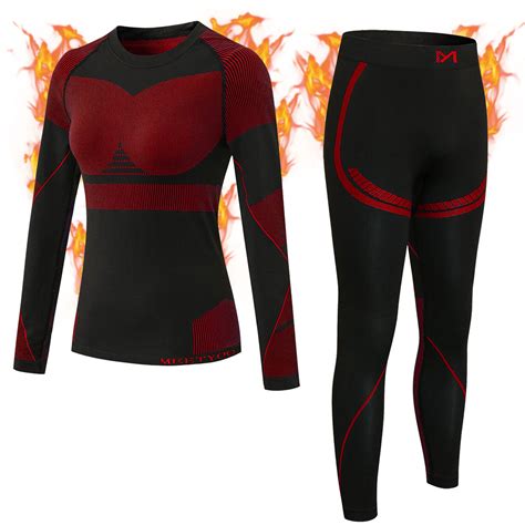 Buy Mens Womens Fleece Lined Compression Thermal Long Johns Top&Bottom ...