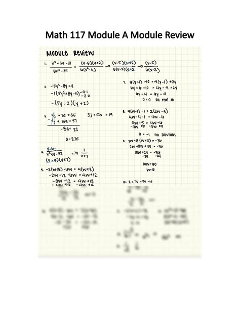 SOLUTION: Math 117 module a module review - Studypool