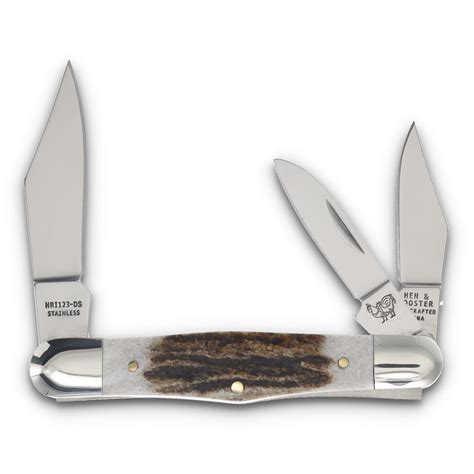 Hen & Rooster 3 Blade Whittler Deer Stag - Smoky Mountain Knife Works