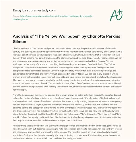 The Yellow Wallpaper Analysis