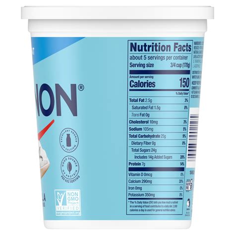 Dannon Low Fat Regular Yogurt, Vanilla, Non-GMO Project Verified, 32 oz ...