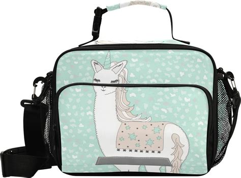 Buy Llama Lunch Box Insulated Lunch Bag Alpaca Unicorn Girls Boys Cooler Tote Kids Shoulder ...