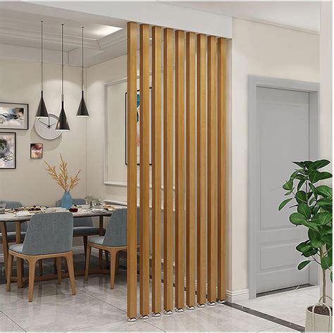 Wall Partition Room Divider Floor To Ceiling Wooden Slats Floor To ...