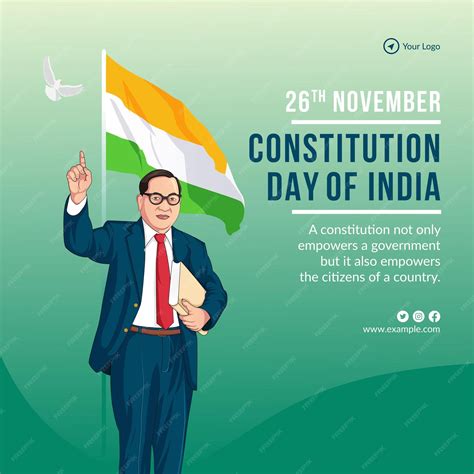 Premium Vector | Banner design of happy constitution day of india template