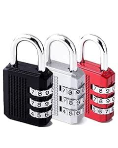 Number Lock, 3 Pack Combination Lock, 3-Digit Number Combination Anti ...
