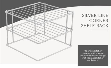 SILVER LINE Alloy Steel Plate Dish Corner Shelf Floor Standing Or ...