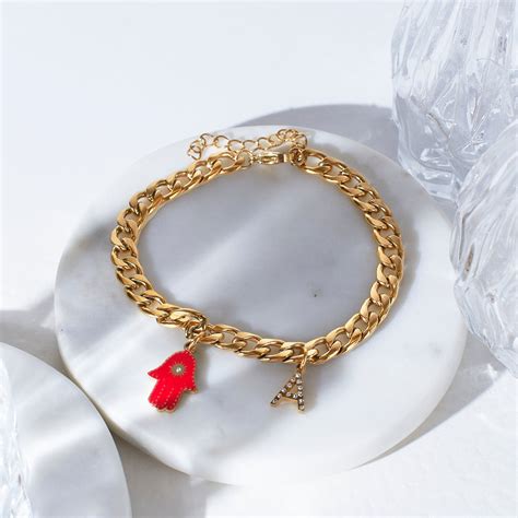 18K Gold Plated Evil Eye Personalized Bracelet | Salty – Salty Accessories