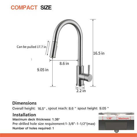 Touch On Kitchen Sink Faucet Pull Out Sprayer | Ubuy India