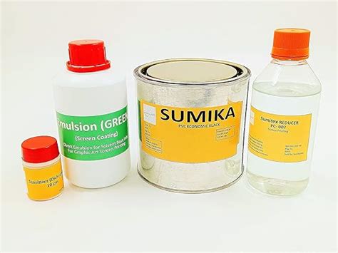 sumikrafts Screen Printing Ink-PVC Ink Black 1kg(1000gm)+ Emulsion ...