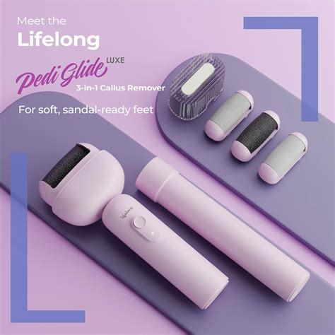 Lifelong PediGlide Luxe Electric Callus Remover for Feet | Waterproof ...