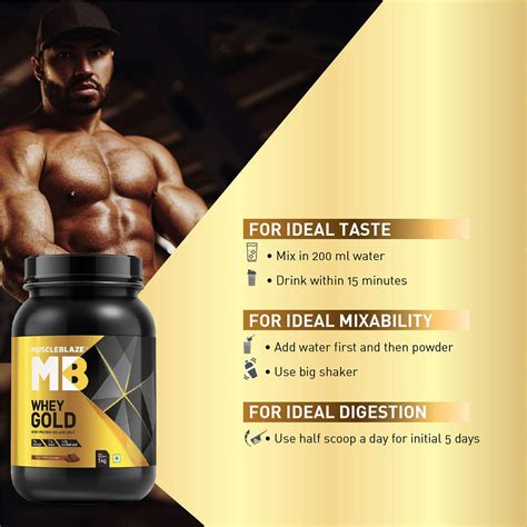 MuscleBlaze Whey Gold Rich Milk Chocolate Flavour Powder, 1 kg Price ...