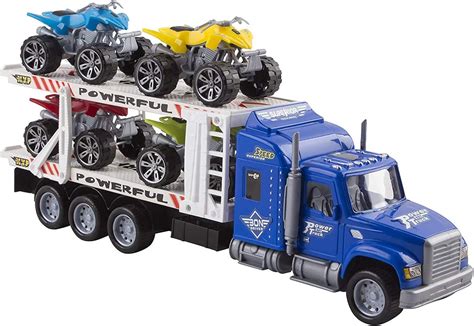 Buy Vokodo Toy Semi Truck Trailer with 4 ATVs at Ubuy India