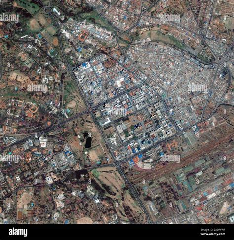 Nairobi, Kenya, satellite image. Nairobi, located in Kenya's south ...