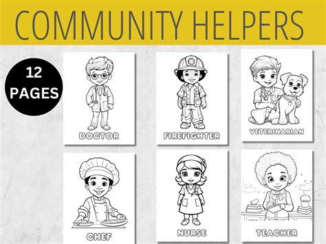 Community Helpers Coloring Pages Doctor Clipart Black And White
