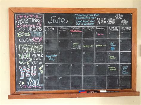 June Chalkboard Calendar Ideas - Printable And Enjoyable Learning
