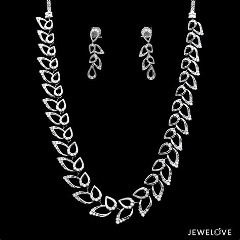 Jewelove™ Necklaces & Pendants Necklace Set Platinum Evara Diamond ...