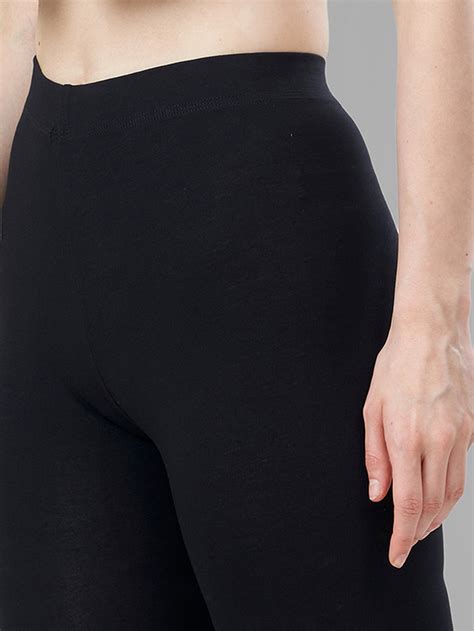 Ankle Length 4-Way Stretchable Lycra Cotton Gold Bio Wash Leggings (Bl