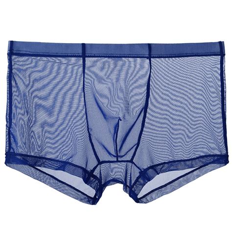 TMOYZQ Mens Sheer Mesh Boxer Briefs Breathable Ultra Thin Bulge Pouch ...