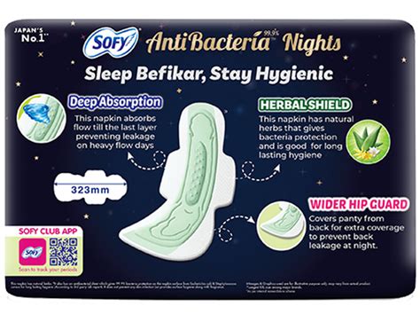 Sofy AntiBacteria Overnight XXL Pads 323mm 40 Packs