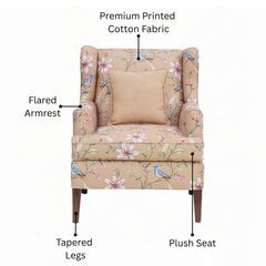 Floral Upholstery Sofa - Single Seater Armchair - From Shekhawati