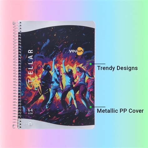 Youva STELLAR Spiral Long Notebook| Single Line| 400 Pages | A4 Size 2