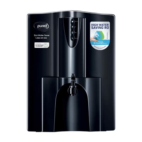 Buy Pureit Eco Water Saver RO Purifier (Black) with RO+UV+MF Filtration ...