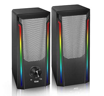 Computer Speakers, RGB PC Gaming Speakers, Wired USB-Powered Computer ...