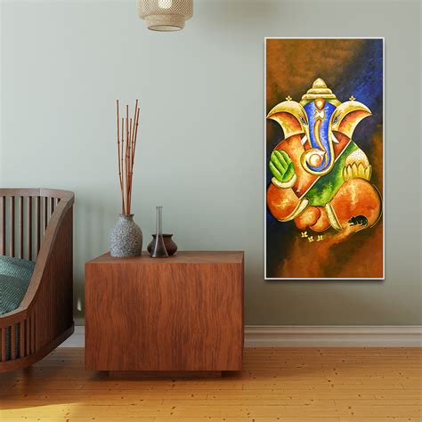 Lord Vighnaharta Ganesha Canvas Wall Painting – Vibecrafts