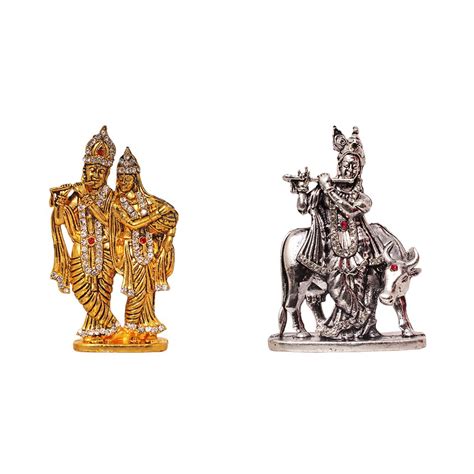 Buy ART N HUB Combo of 2 Statue God Radha Krishna Puja Mandir Showpiece ...