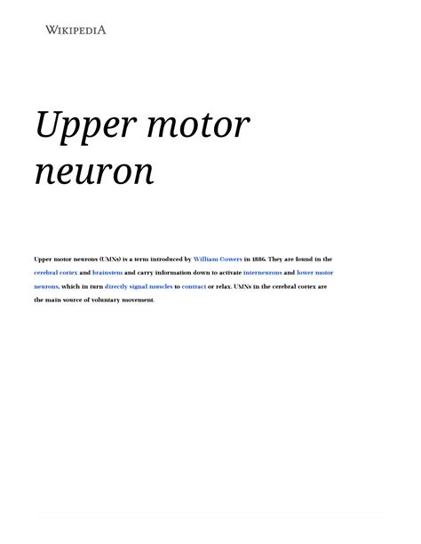 Image result for Upper Motor Neuron Model