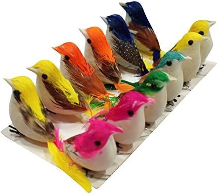 Asian Hobby Crafts Artificial Birds Pack of 12, Diy Birds Garden ...