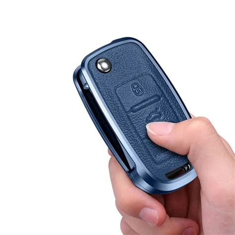 Skoda/Volkswagen Old Flip Key Exclusive Aluminium Alloy Leather Keycas ...