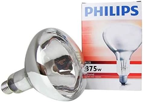 Buy PHILIPS R125 Ir 375 Watts E27 Incandescent White Heating Lamp Bulb ...