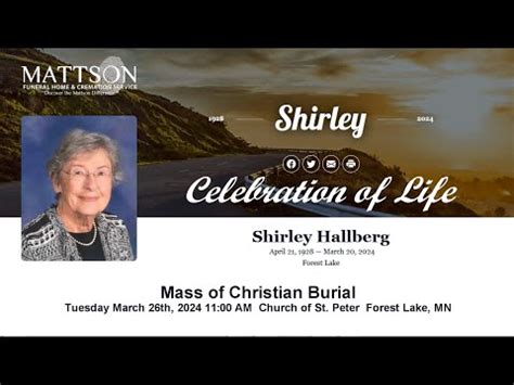Shirley Hallberg Obituary March 20, 2024 - Mattson Funeral Home ...