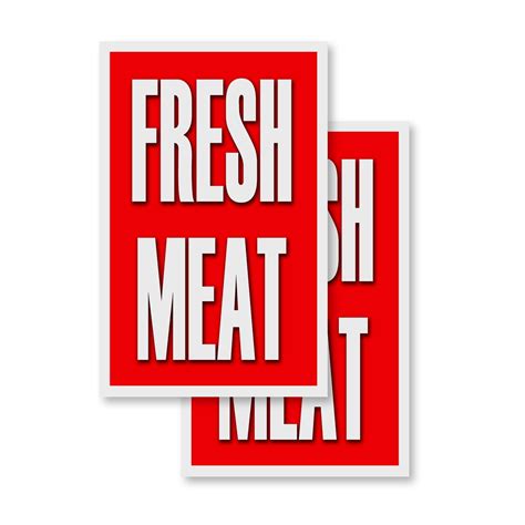 Fresh Meat (2-PACK) 24" x 36" Vinyl Decals | Sign Insert Peel & Stick ...
