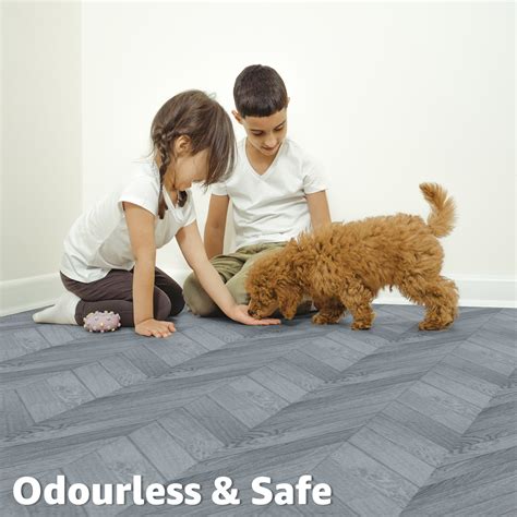 A43511-Art3d 12'' x 12'' Herringbone Peel and Stick Vinyl Floor Tiles