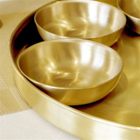 7 Pieces Brass Gujarati Thali Set Matte Finish – Brass Globe