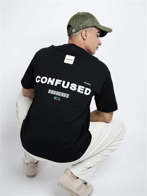 SHOWOFFFF Edition Men's Typography Black Short Sleeves Round Neck ...