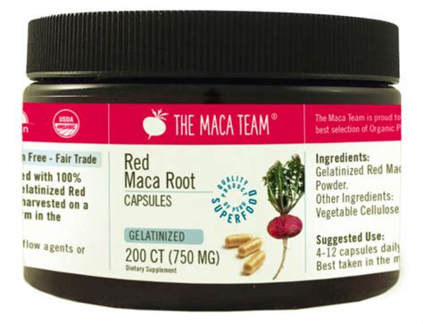 Buy Gelatinized Red Maca Root Capsules - Certified Organic, Fair Trade ...