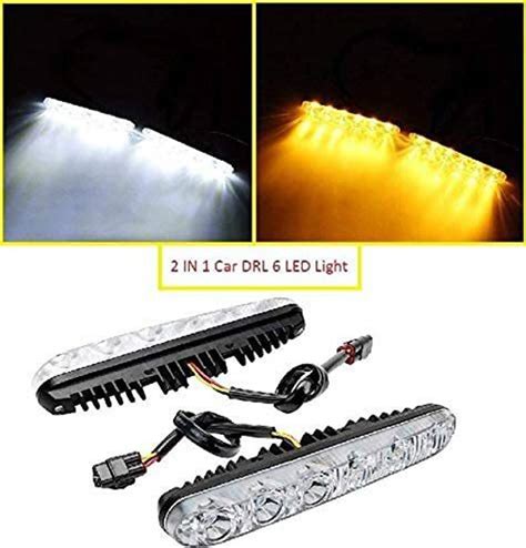 Auto MT 2 in 1 Car DRL 6 LED MATRIX WITH Turn Indicator Function ...