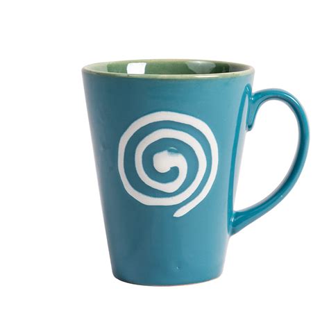 Studio Pottery Handpainted Infinity Design Dual Handglazed Aqua Blue ...