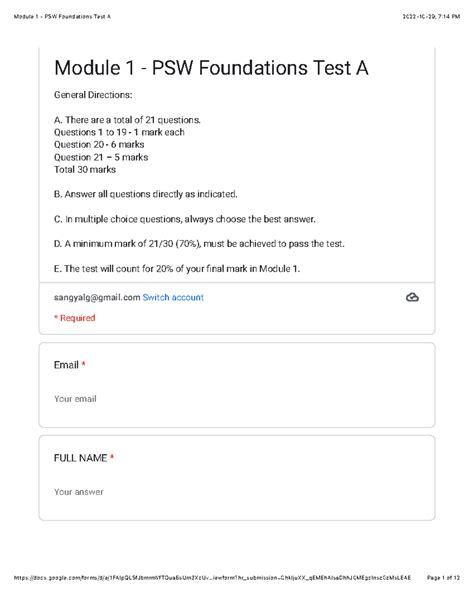 Image result for Module 3 Test Answers PSW