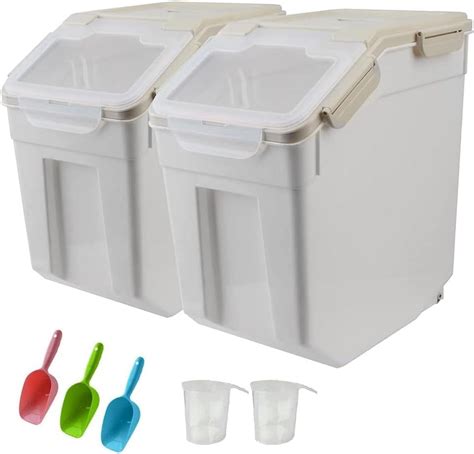 YXQ 25LB Large Flour Storage Container Bin,Green Airtight Plastic with ...
