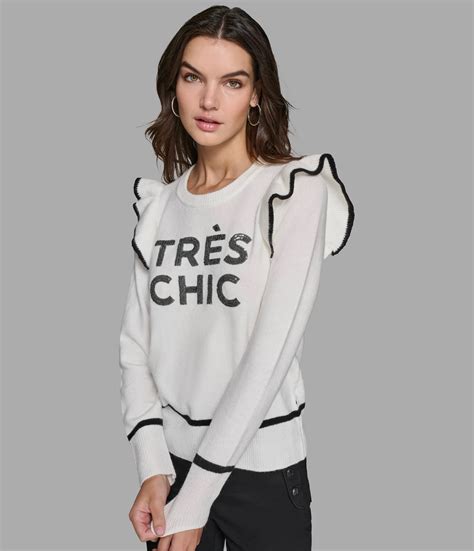 TRES CHIC RUFFLE SLEEVE SWEATER - Karl Lagerfeld Paris