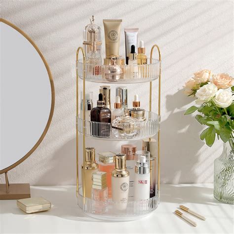 Rotating Makeup Organizer for Vanity, Large Skincare Make Up Storage ...